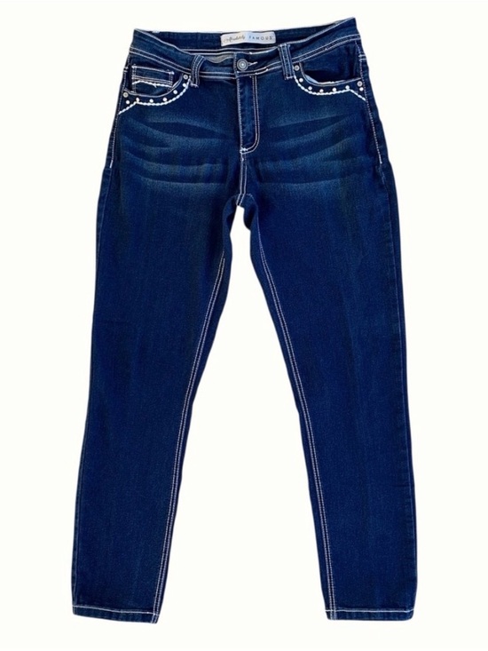 Absolutely Famous Denim - Absolutely Famous Blue Bling Embellished Straight Leg Jeans ~ Women’s 12